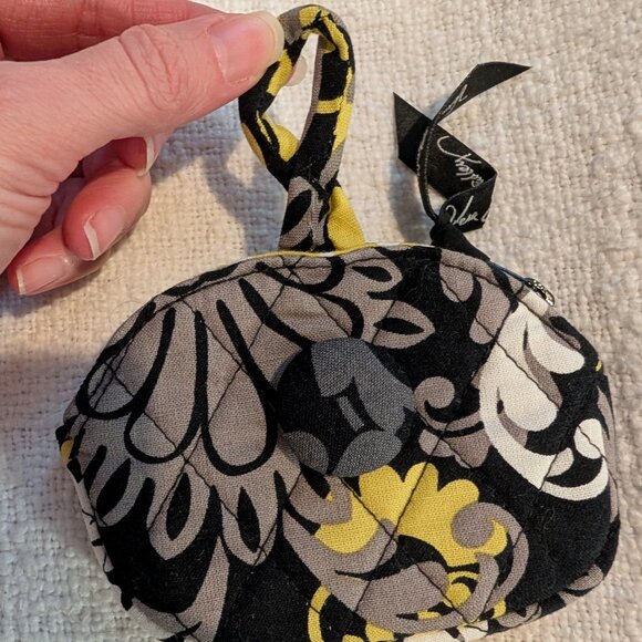 Vera Bradley Baroque coin purse pouch gray black lime green - Picture 5 of 5